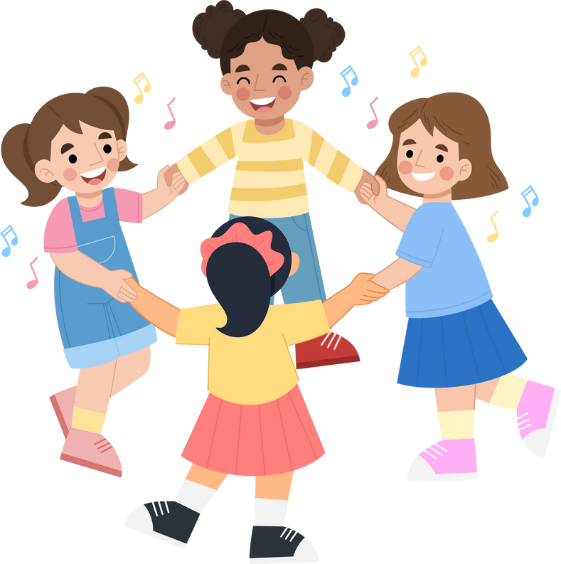 Illustration of happy children playing together