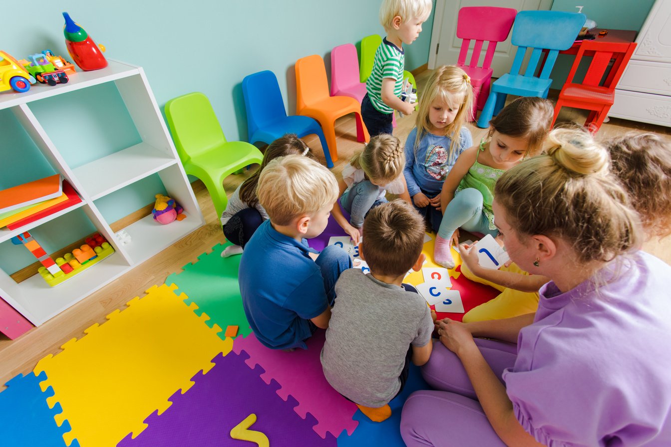 Educational Group Activity at the Kindergarten or Daycare